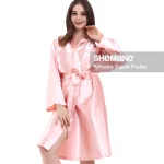 Logolu Kimono Saten Pudra Rengi